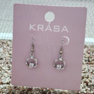 Fashion dangly silver tone Earrings